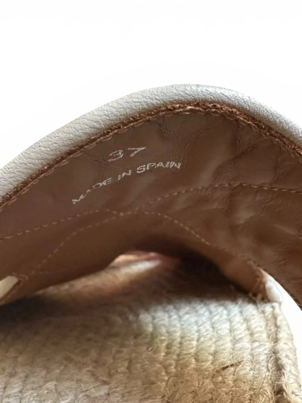 See By Chloé Pia Studded Leather Espadrille Slide Sandals Brown EU 37 US 7